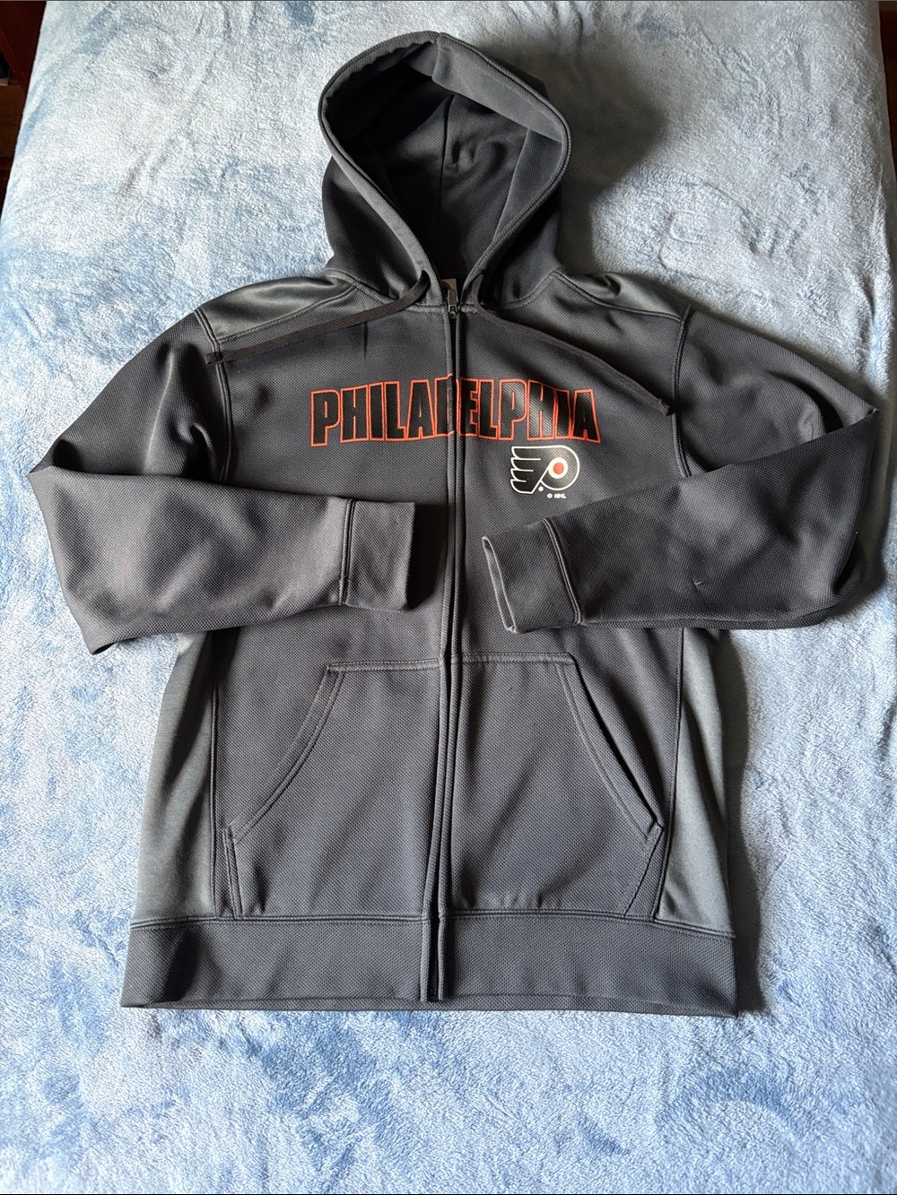 NHL Philadelphia Flyers dark gray Zip-Up Hoodie with Orange Logo